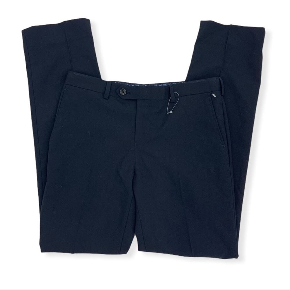 Tallia Navy Blue Wool Blend Stretch Dress Pants Size 16R
